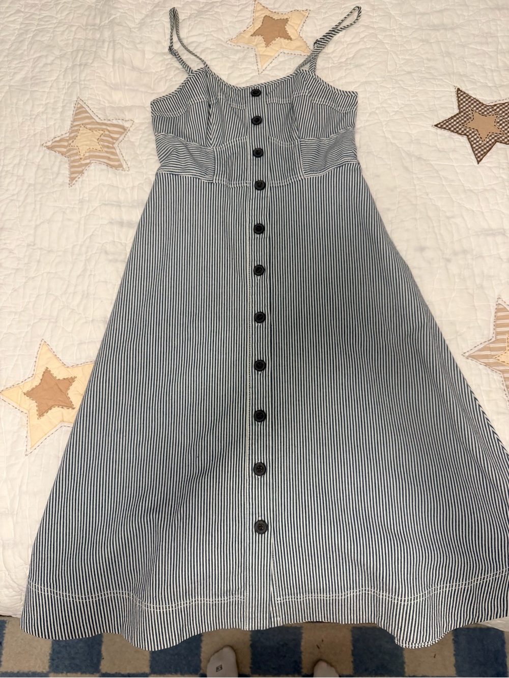 Universal Threads Striped Navy & White Button-Front Women’s Sundress
